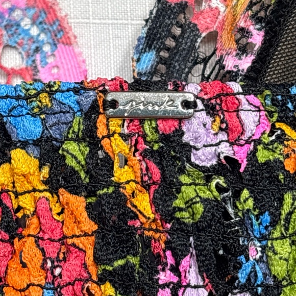 NWT PINK-Victoria Secret Floral Multicolor Women's Bralette- Size Large - Picture 6 of 8